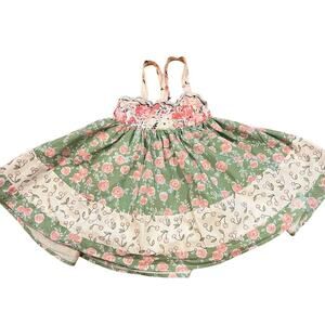 SweetHoney Savannah Tunic Size 3 Floral Cotton Smocked Casual Adjustable Straps